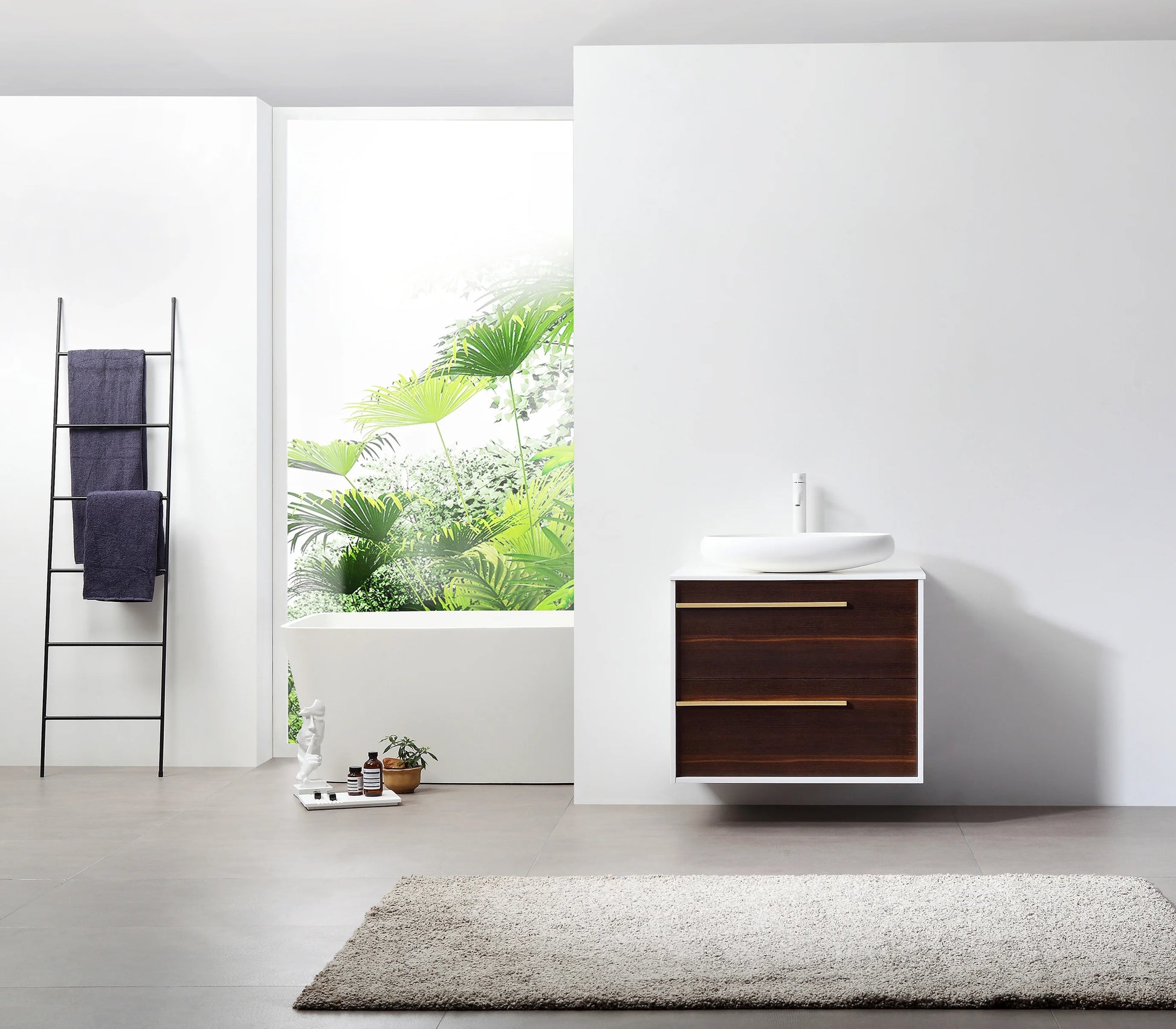 Goreme 30" Smoke Gray Oak Wall Mount Bathroom Vanity