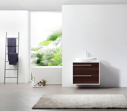 Goreme 30" Smoke Gray Oak Wall Mount Bathroom Vanity