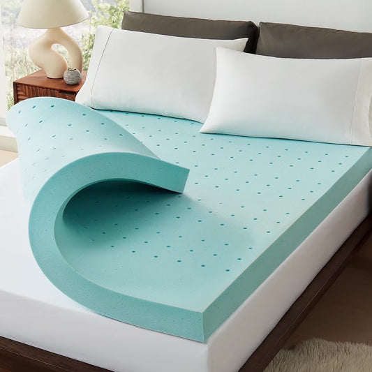 3 Inch Gel Memory Foam Mattress Topper for Pressure Relief,Cooling Gel Infused Foam Mattress Topper, Premium Soft Cooling Sleep,CertiPUR-US and Oeko-TEX Certified - Twin