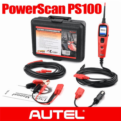 Autel PowerScan PS100 Automotive Circuit Tester, Power Circuit Probe Scan Tool, 12-24V Electrical Short Open Breaker Circuit Finder, AC/DC Current Resistance, 20ft Extension Cord