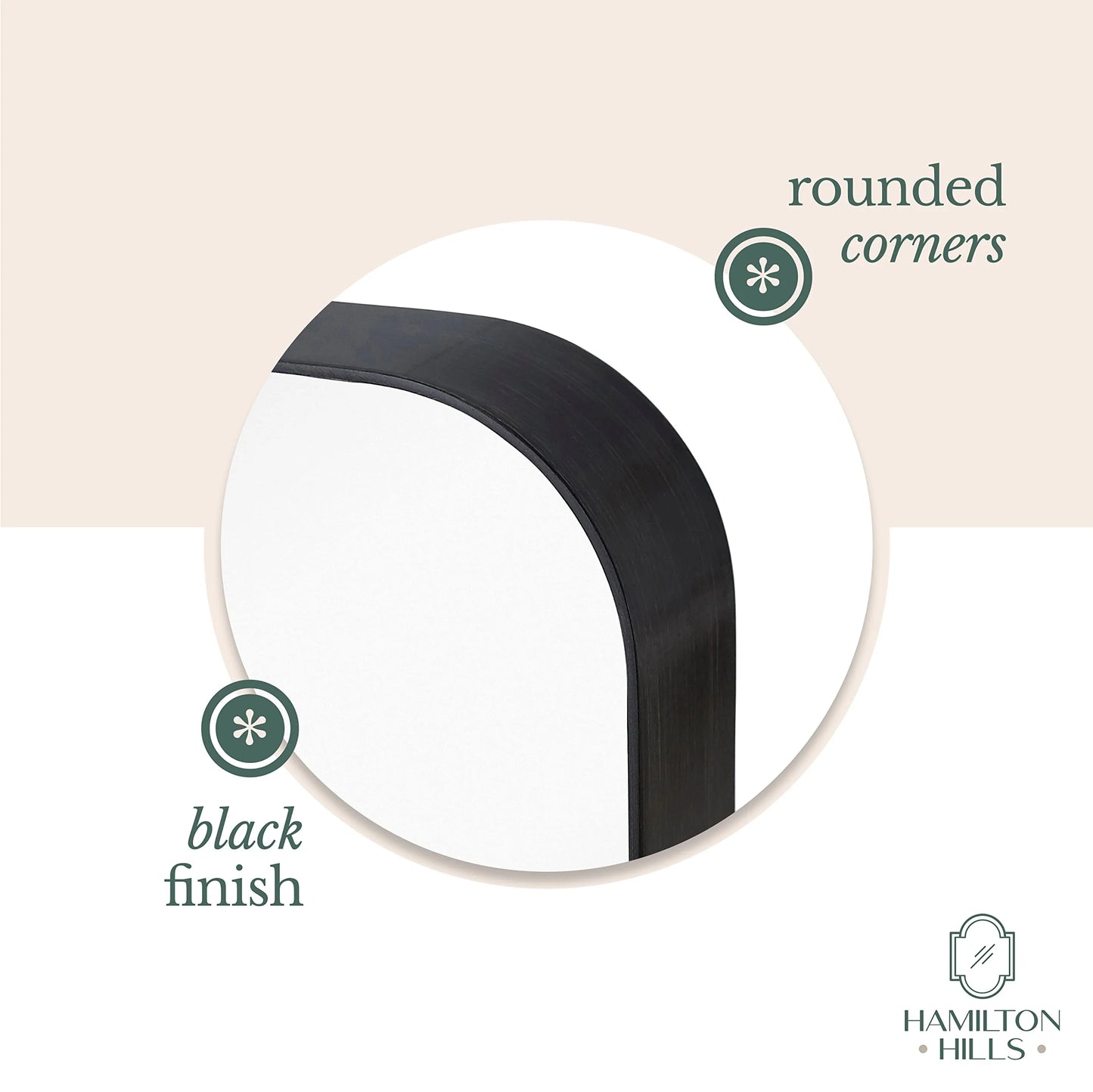 Hamilton Hills 22x30 inch Metal Black Frame Mirror for Bathroom