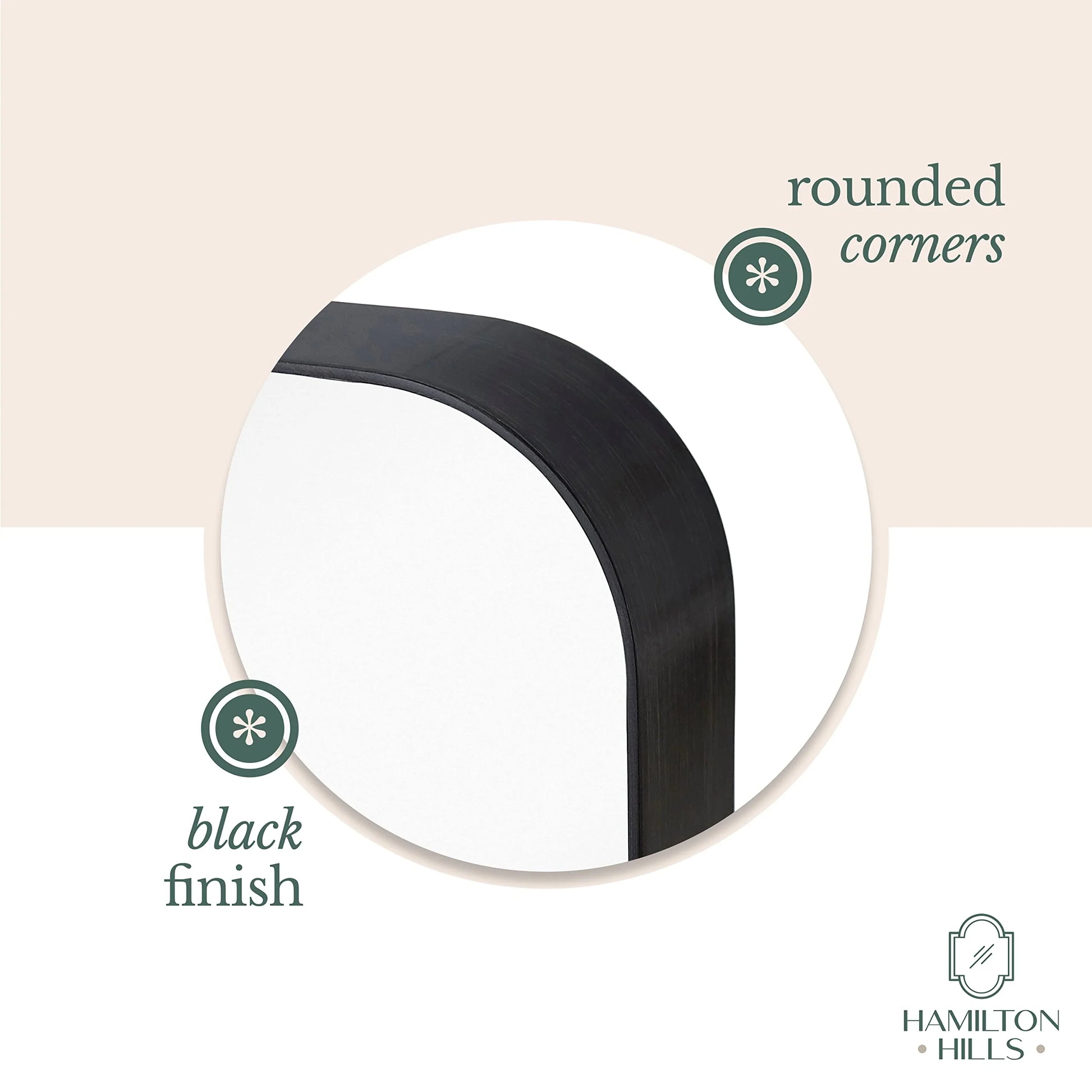 Hamilton Hills 22x30 inch Metal Black Frame Mirror for Bathroom