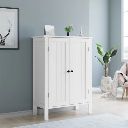 Homfa Bathroom Cabinets Freestanding, Bathroom Storage Floor Cabinet, White Storage Cabinets with Doors and Shelves