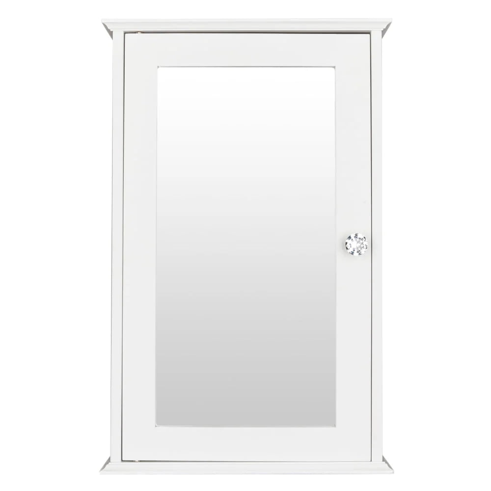 VINGLI Small Medicine Cabinet with Mirror White Bathroom Wall Mount Cabinet MDF 3 Shelf Storage Organizer with Single Mirrored Door and 2 Adjustable Shelves
