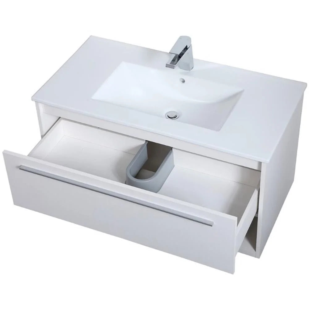 Elegant Kitchen and Bath 36 Inch Single Bathroom Floating Vanity In White