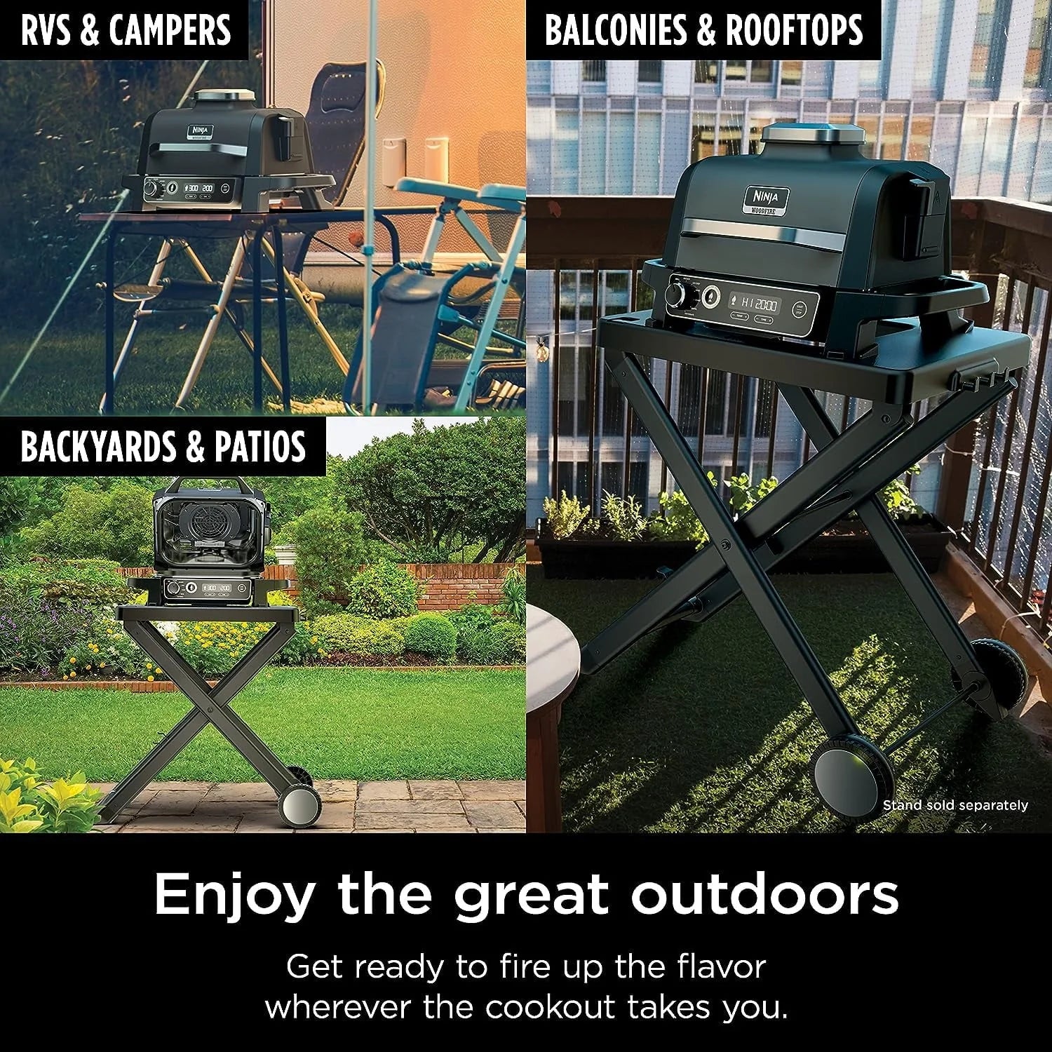 Restored Ninja OG751BRN Woodfire Pro Outdoor Grill and Smoker with Temperature Probe (Refurbished)