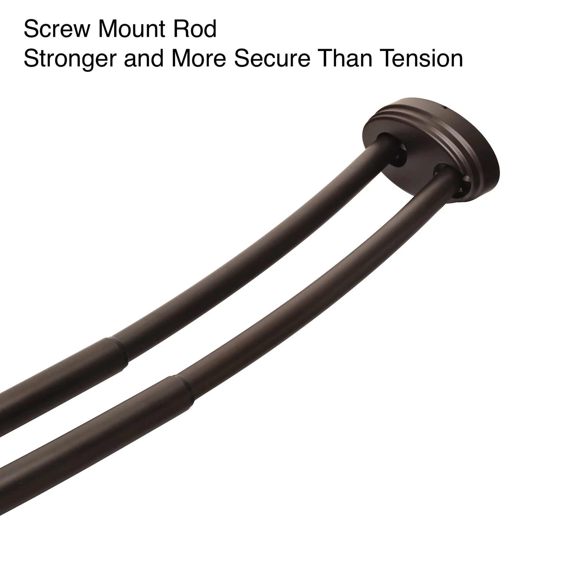 Utopia Alley Rustproof Wall Mounted Aluminum Double Curved Shower Curtain Rod, Screw Mount Rod, Secure Than Tension, Adjustable Shower Rod from 45" to 72", Includes shower liner & hooks (Bronze)