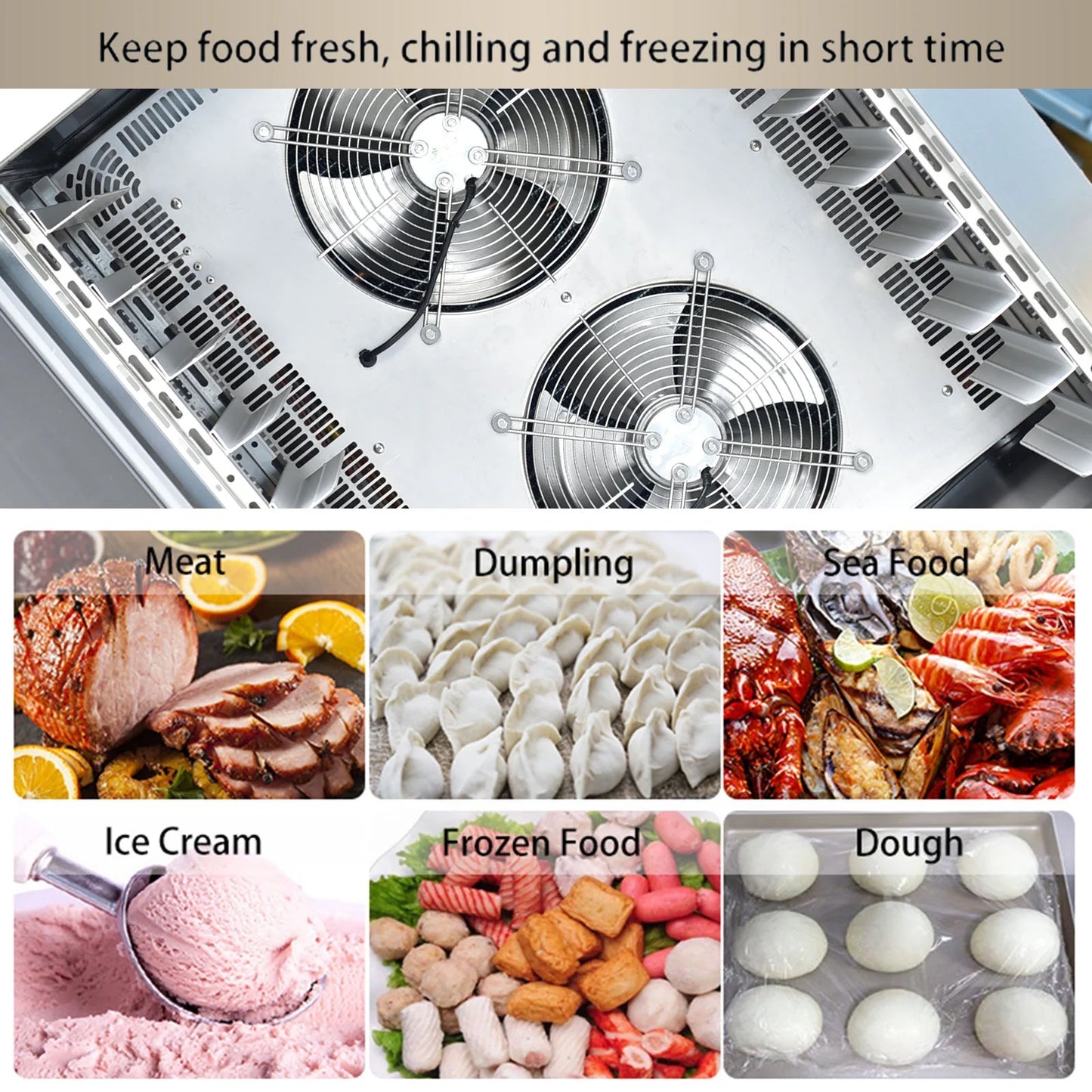 Kolice Commercial 10 Trays Blast Chiller,Blast Freezer with Food Probe, Lowest temp: -40° F, for Restaurants,Bakerys,Schools,Hotels
