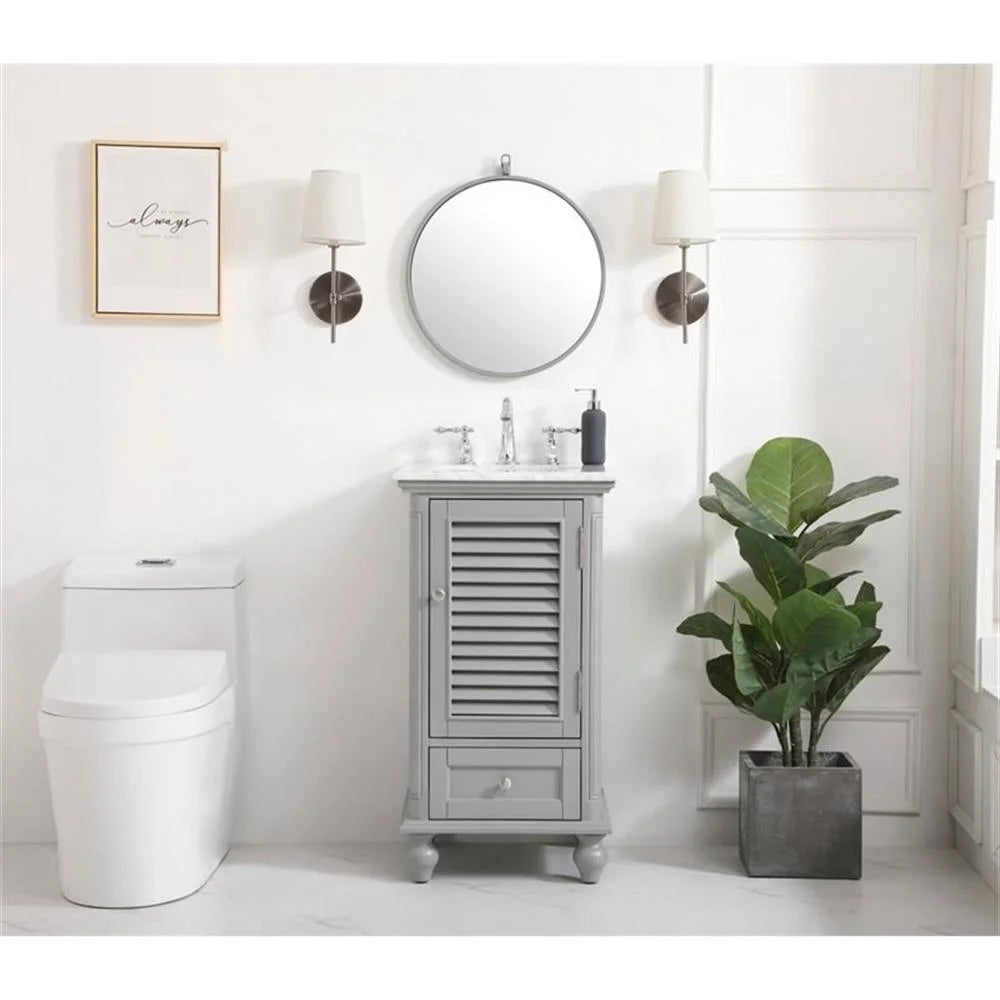 19 inch single bathroom vanity in grey