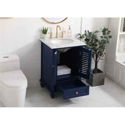 24 inch single bathroom vanity in blue