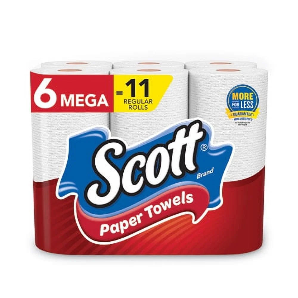 Choose-A-Size Mega Kitchen Roll Paper Towels, 1-Ply, 102/roll, 6 Rolls/pack, 4 Packs/carton | Bundle of 5 Cartons