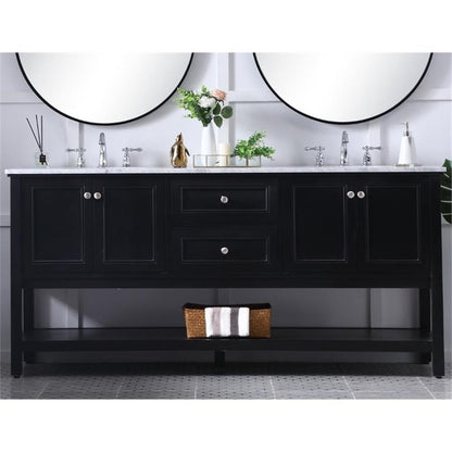Elegant Kitchen and Bath 72 in. double sink bathroom vanity set in Black