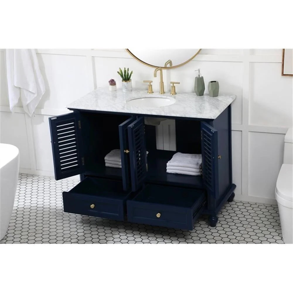 48 inch single bathroom vanity in blue