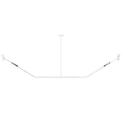 Naiture Stainless Steel 18-1/2" X 26" X 18-1/2" Neo-Angle Shower Curtain Rod with Ceiling Support, Brushed Nickel Finish