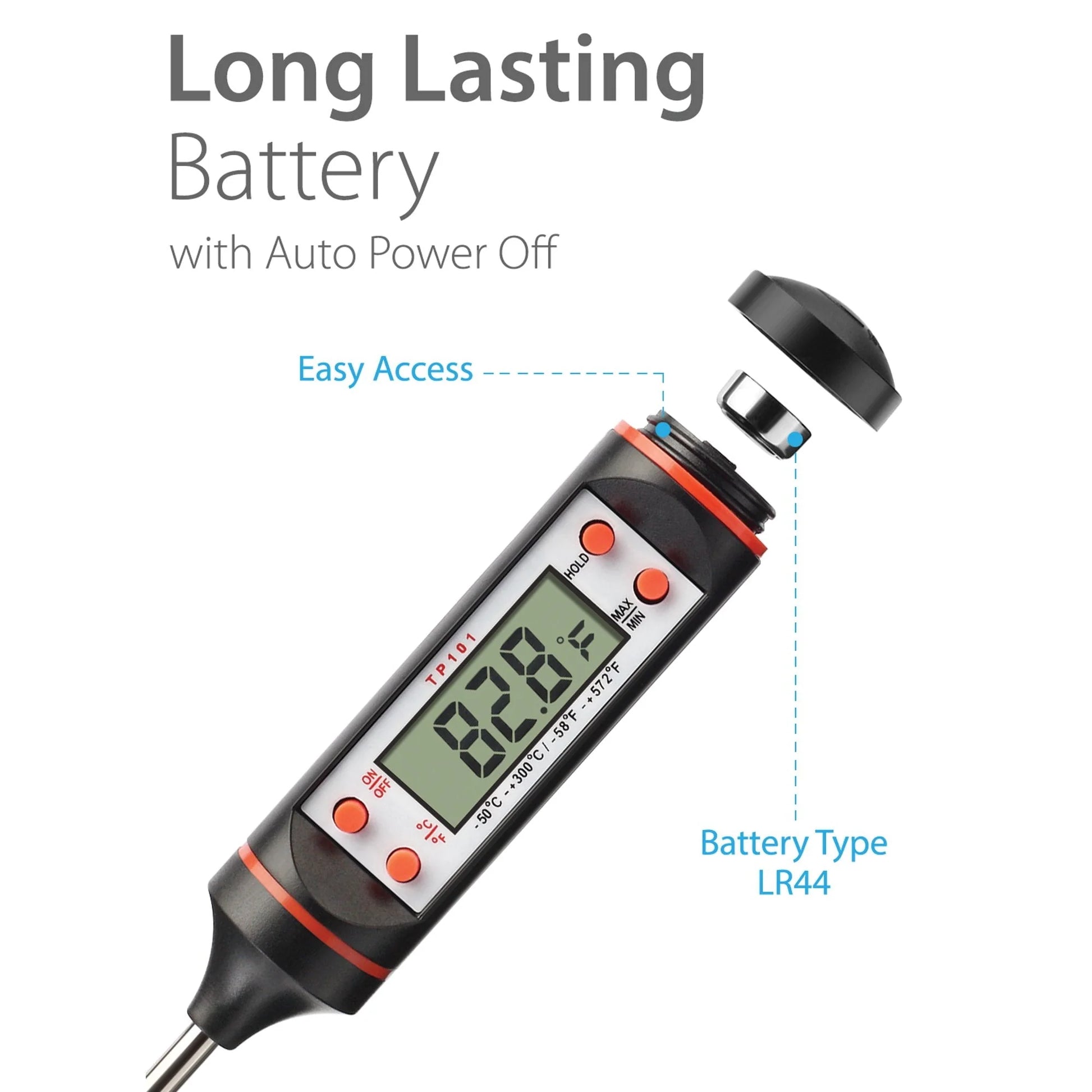 Meat Thermometer,Instant Read Digital Cooking Thermometer,Electronic Food Thermometer with Super Long Probe for Kitchen,Milk,Candy,BBQ and Grill