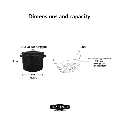 Granite Ware 21.5-Quart Water Bath Canner with Jar Rack