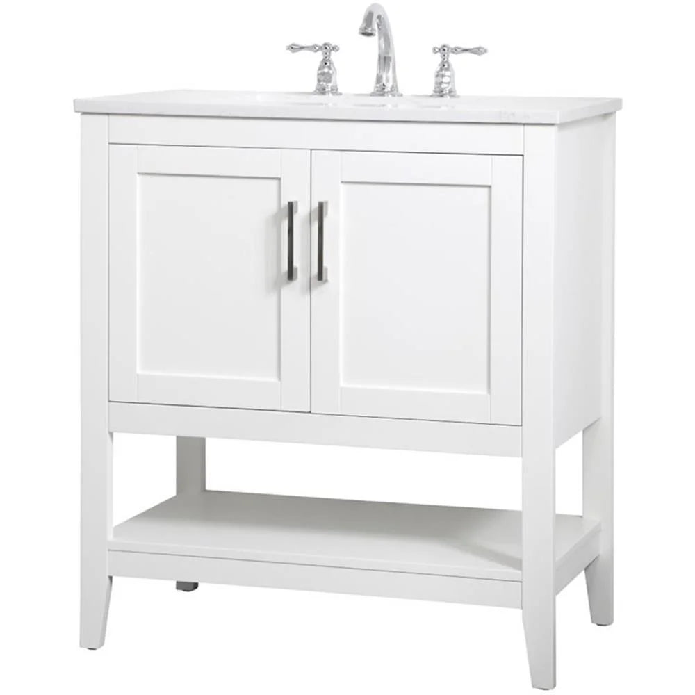 30 inch Single Bathroom Vanity in White