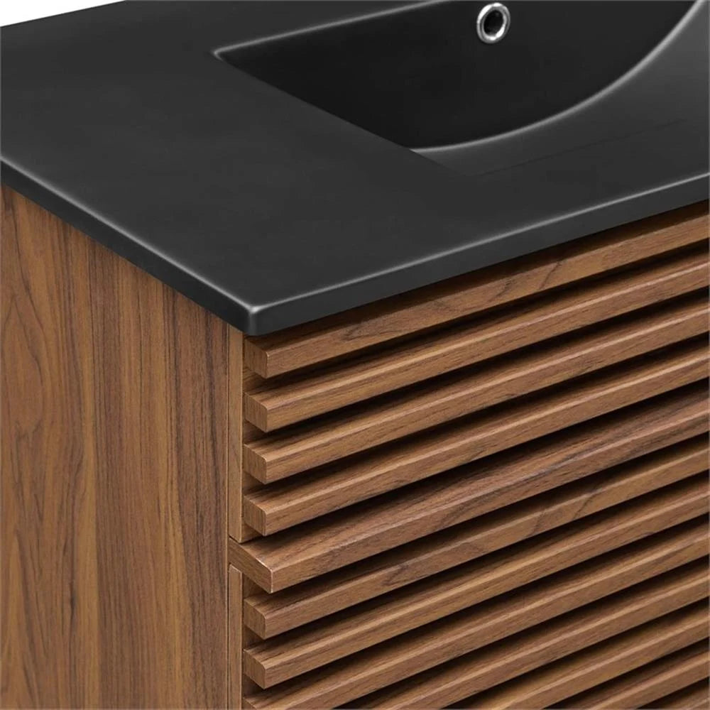 Modway Render 36" Bathroom Vanity in Walnut Black