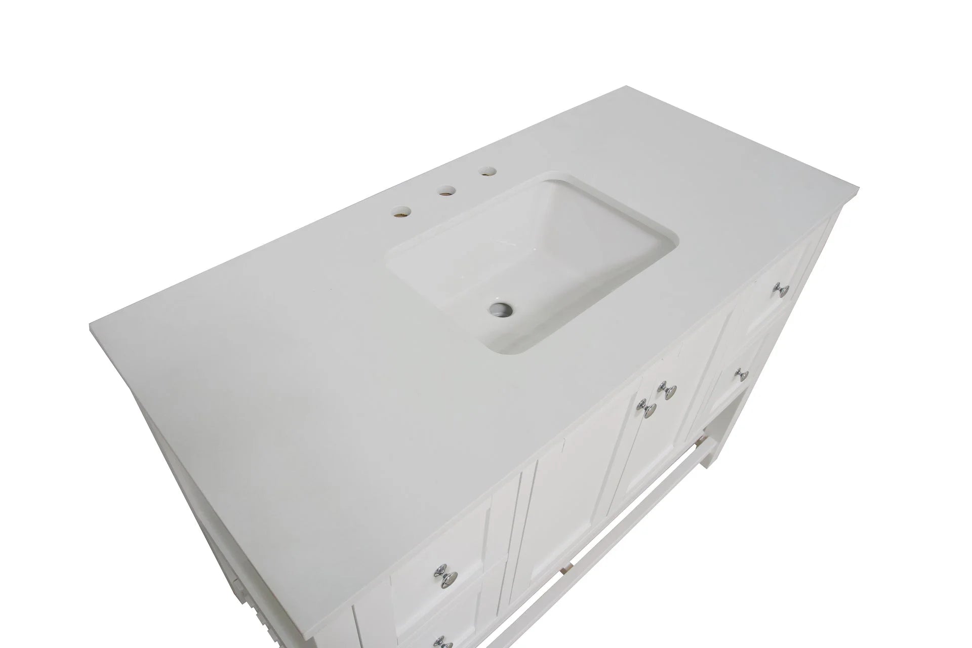 Lakeshore 48" Bathroom Vanity with White Cabinet and Engineered White Top