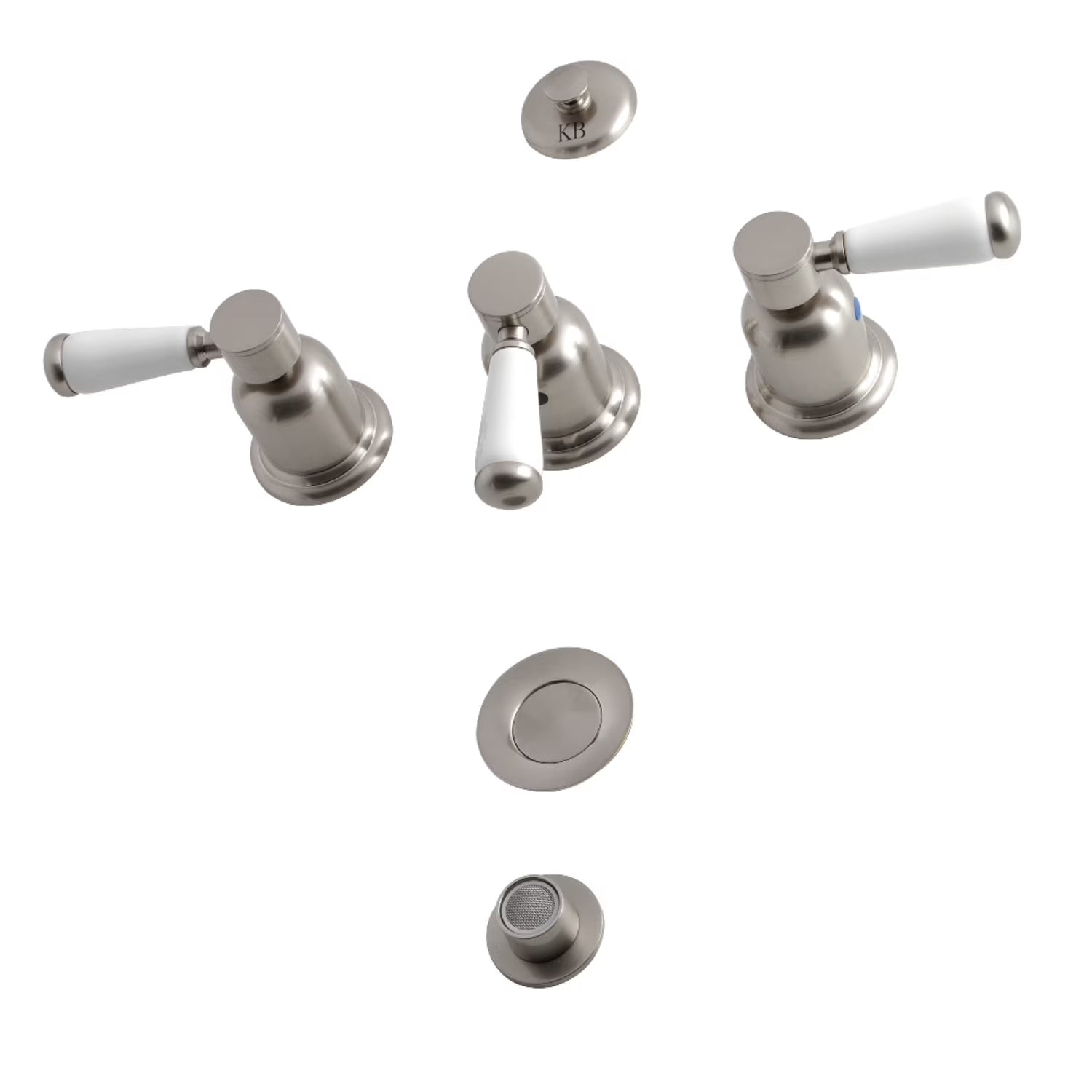 Kingston Brass KB6327DPL Paris Three-Handle Bidet Faucet, Brushed Brass