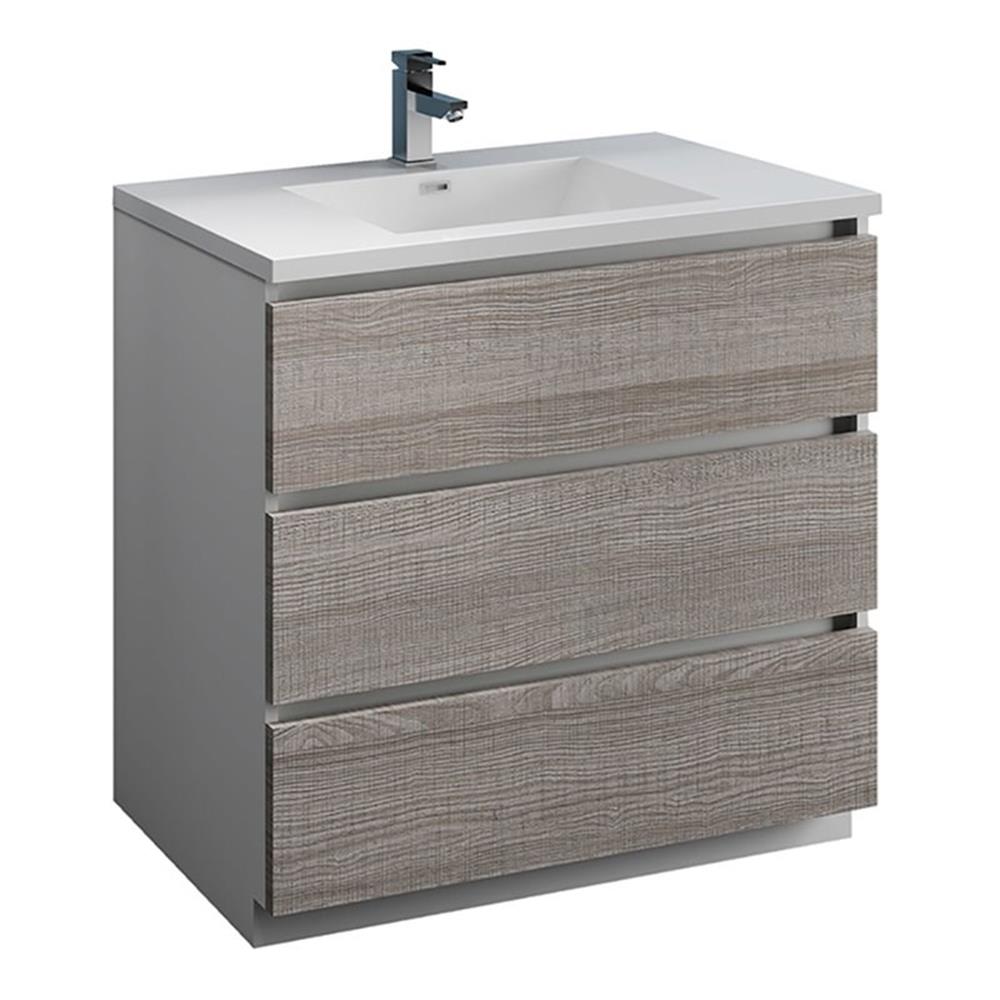 Fresca Lazzaro 36" Rosewood Free Standing Modern Bathroom Cabinet w/Integrated Sink
