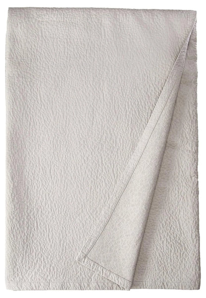 Matelasse Blanket Coverlet, Pebble Pattern, Light Grey, Queen