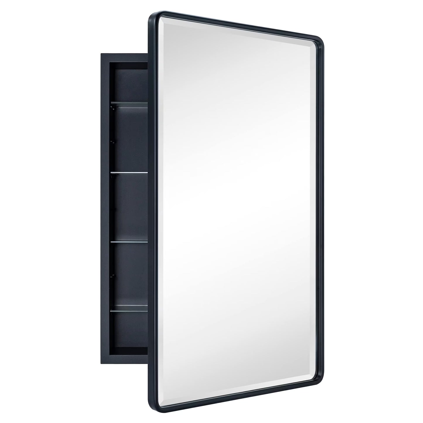 TEHOME Farmhouse Recessed Metal Bathroom Medicine Cabinets with Mirror 24" x 16" - Rubbed Bronze