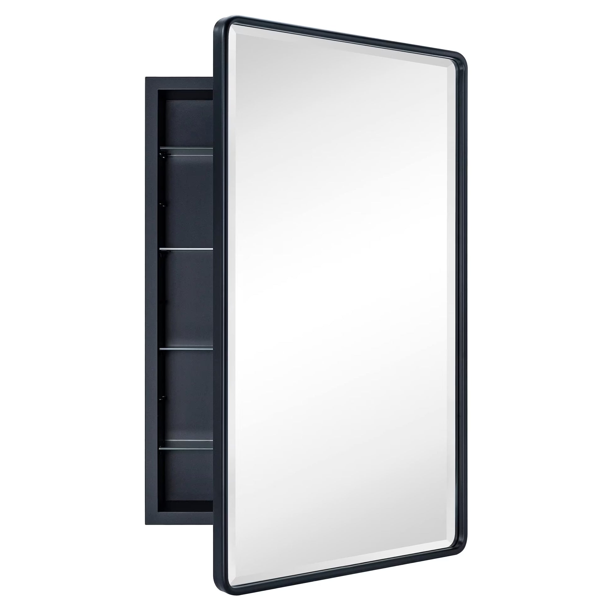 TEHOME Farmhouse Recessed Metal Bathroom Medicine Cabinets with Mirror 24" x 16" - Rubbed Bronze