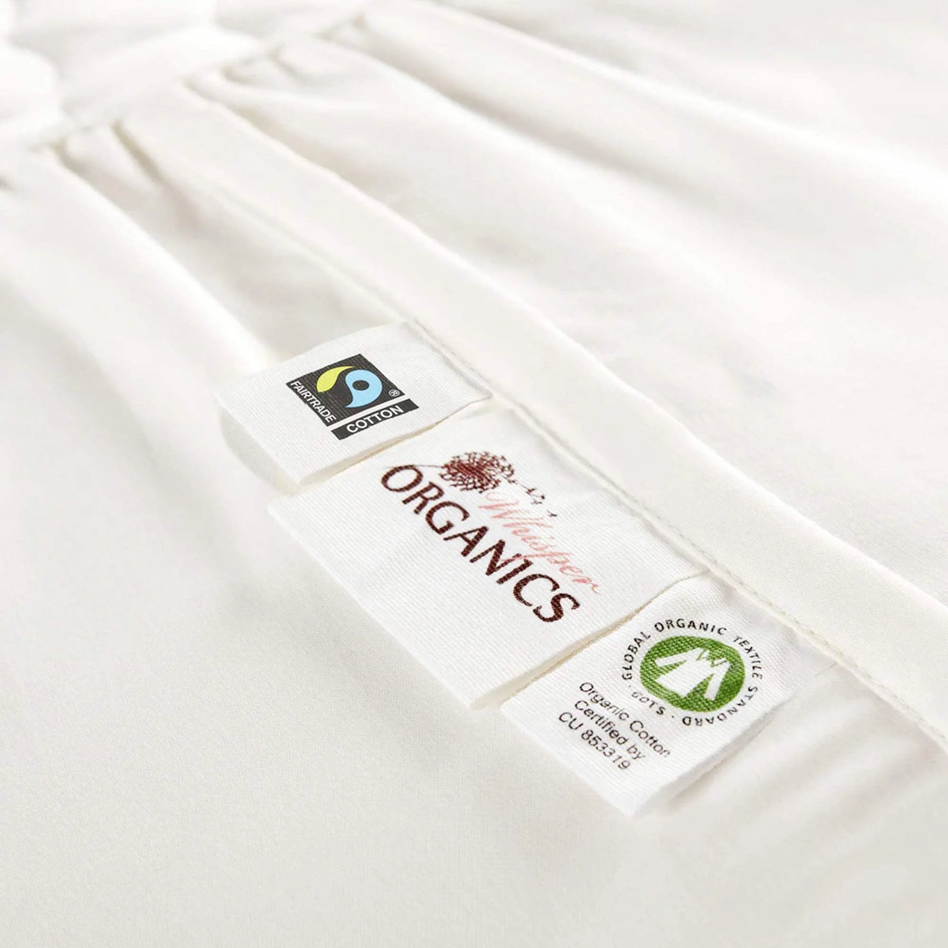 Whisper Organics 100% Cotton Organic Mattress Protector, 300TC Mattress Pad, Queen size, Ivory