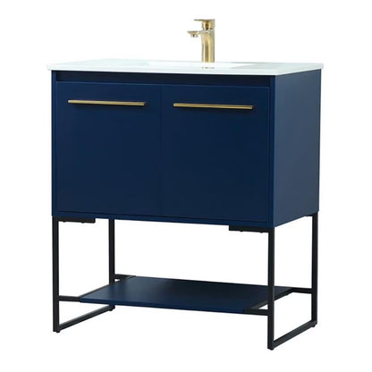 Elegant Kitchen and Bath 30 Inch Single Bathroom Vanity In Green