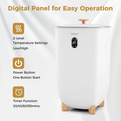 Costway 40L Large Towel Warmer for Bathroom with 2 Heat Levels Timer & Auto Shut off