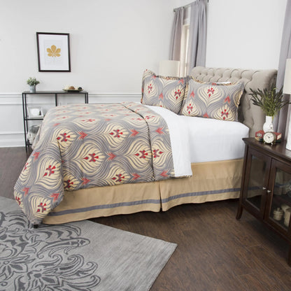 Rizzy Home BT4142 GOLD/Gray COTTON 30'S Printed King Three piece Beddings set.