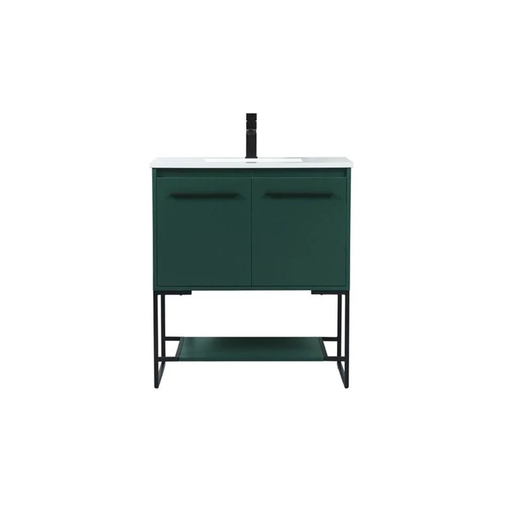 Elegant Kitchen and Bath 30 Inch Single Bathroom Vanity In Green