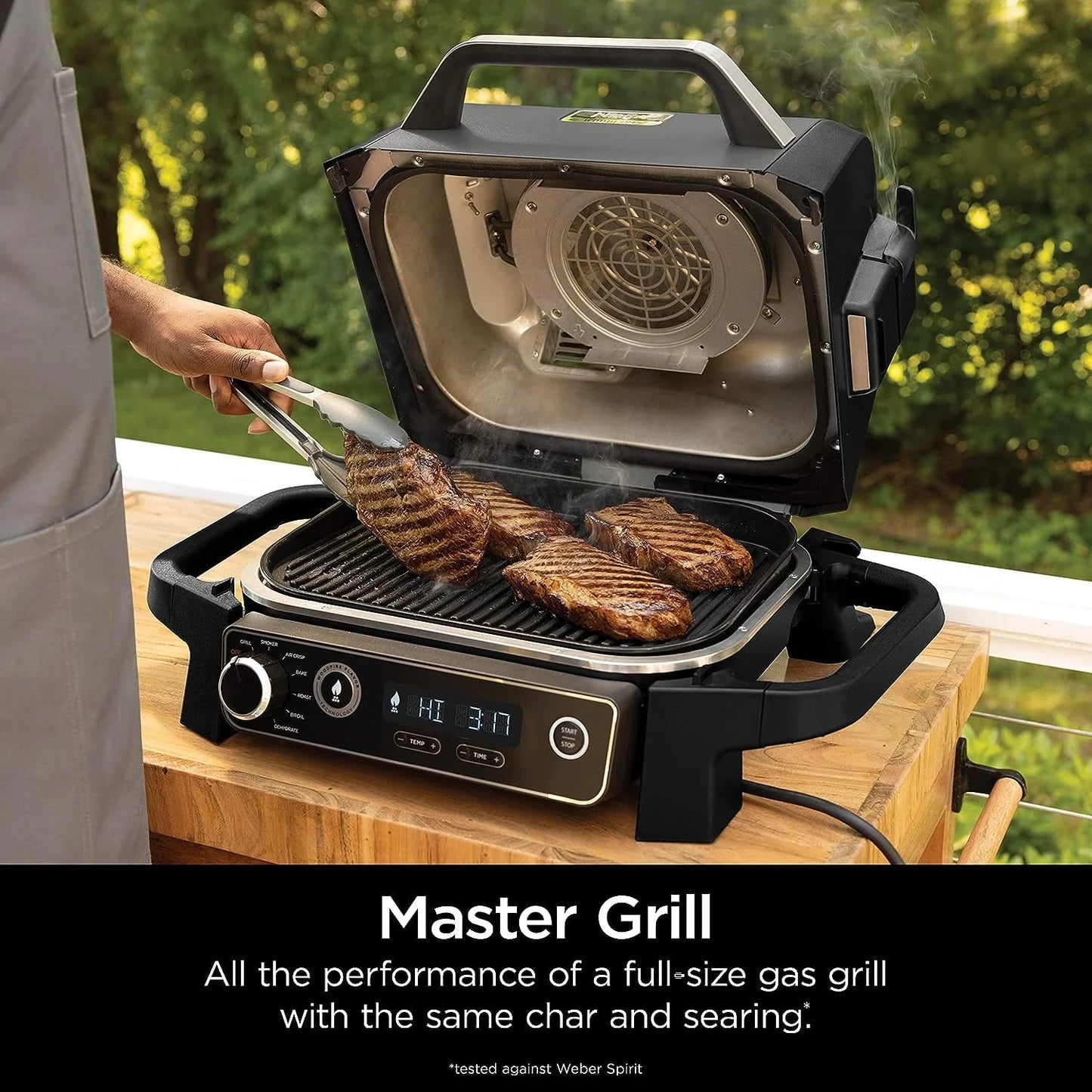 Restored Ninja OG751BRN Woodfire Pro Outdoor Grill and Smoker with Temperature Probe (Refurbished)