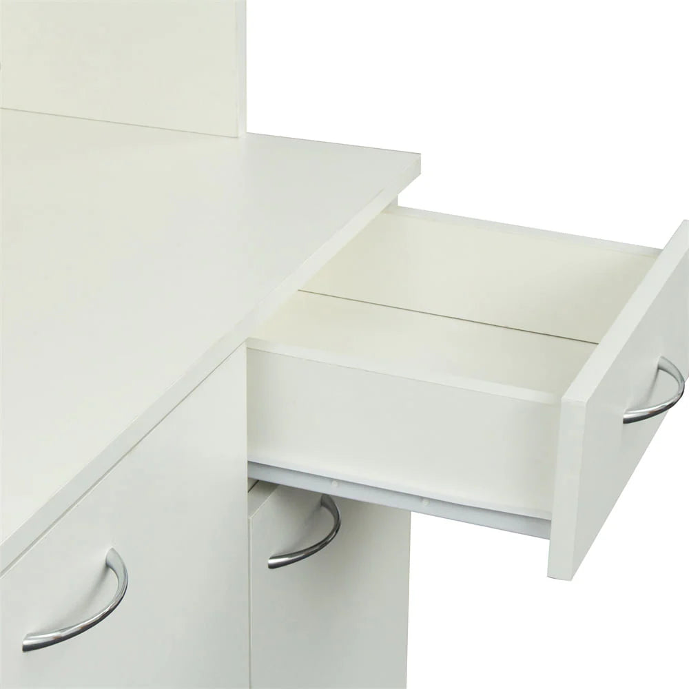 70.87" Tall Wardrobe & Kitchen Cabinet, Freestanding Storage Cabinet with 6 Doors, 1 Open Shelves and 1 Drawer, Kitchen Pantry Cabinet Buffet Sideboard Cabinet with 2 Cable Holes for Bedroom, White
