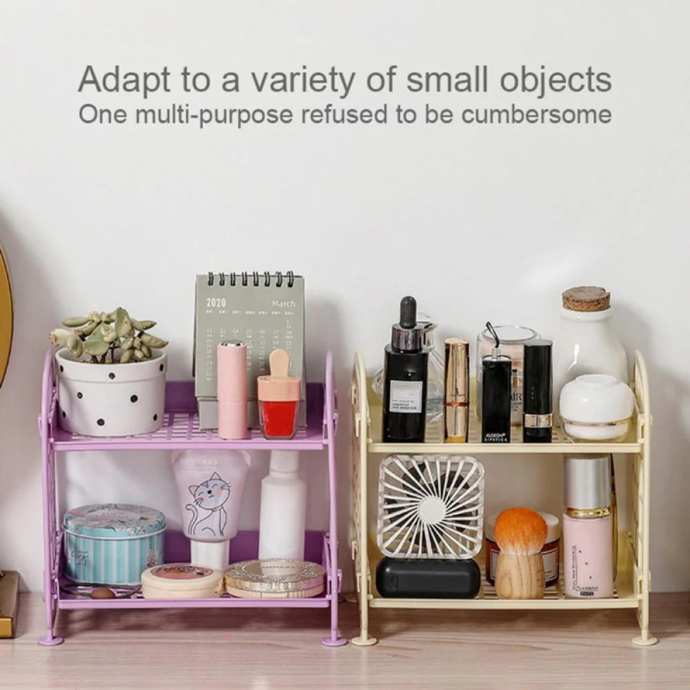 2 Tier Pure Plastic Freestanding Storage Racks Shelf Tower Durable Indoor Bathroom Garage