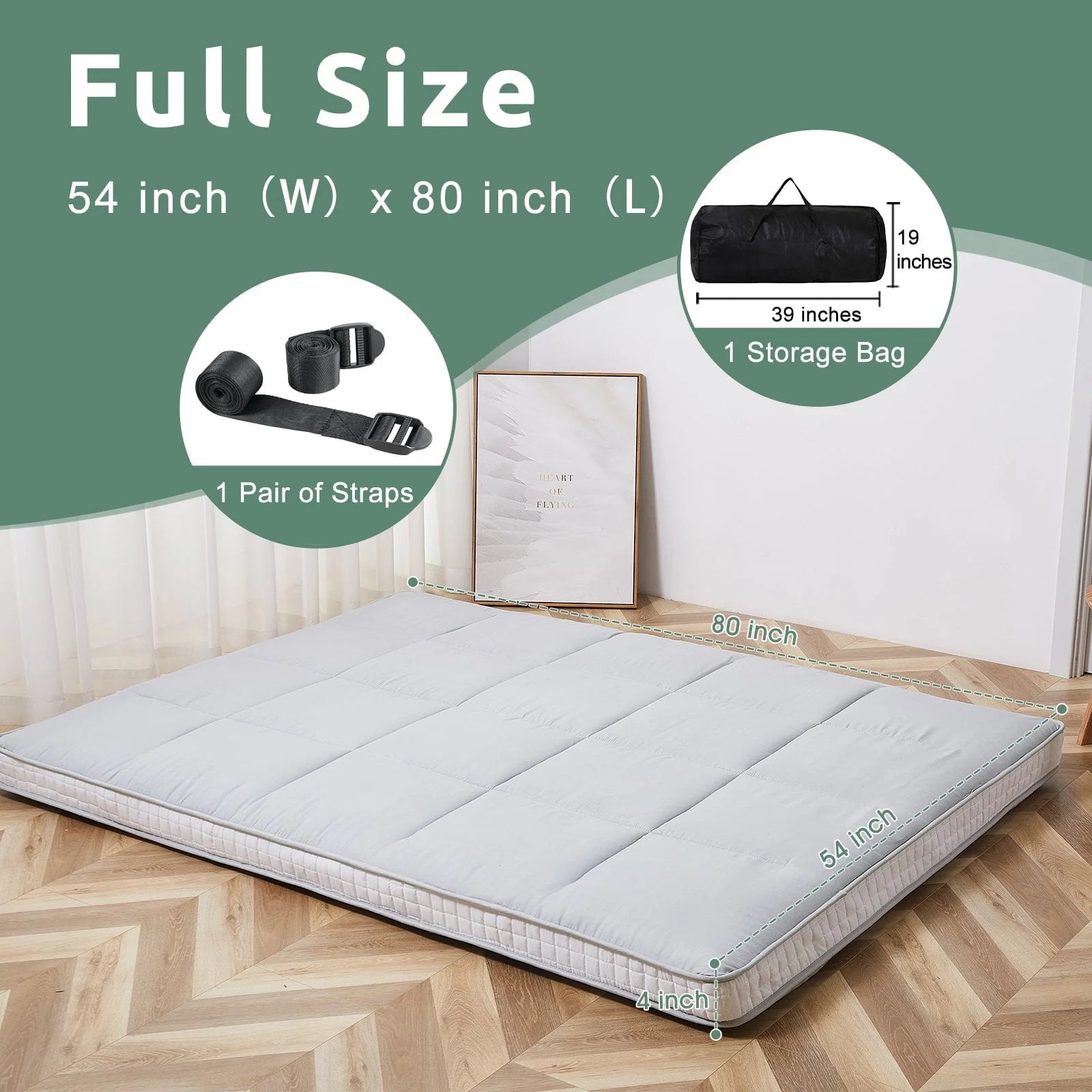 Slsy Japanese Floor Mattress Futon Mattress, Thicken Tatami Mat, Sleeping Pad Roll Up Mattress, Floor Lounger Bed Folding Couch Bed Mattress Pad