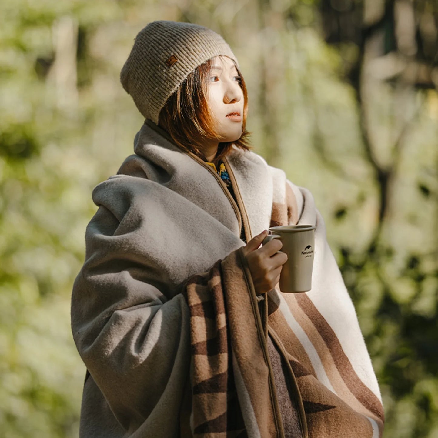 Naturehike, Wool Blanket, Multi-purpose Warm Wool Blanket, Oversized Skin-friendly Wool Throw, Wearable Soft and Warm Blanket, For Home/Camping/Travel