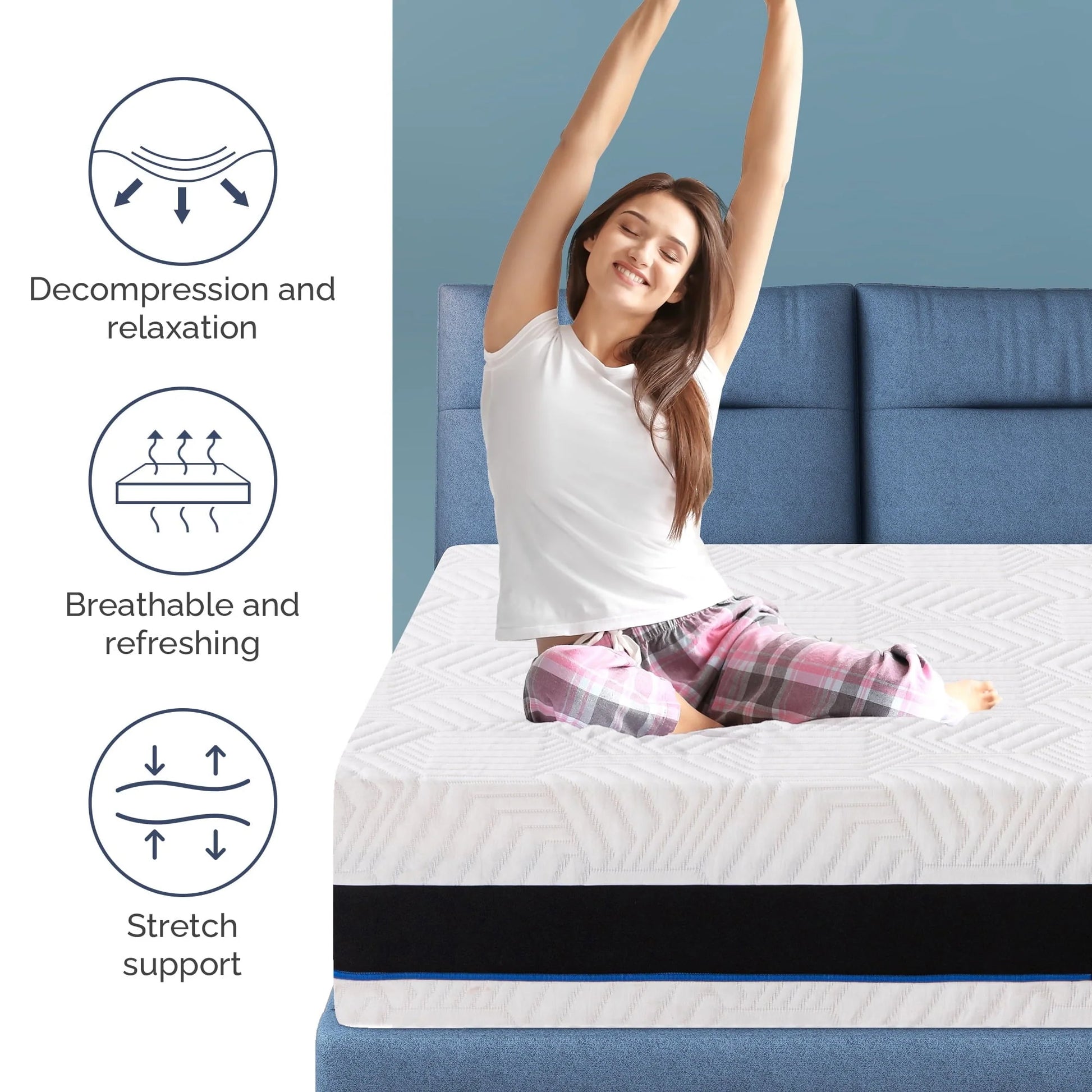 Twin Mattress,12 inch Gel Memory Foam Twin Size Mattress for Pressure Relief,Mattress in a Box