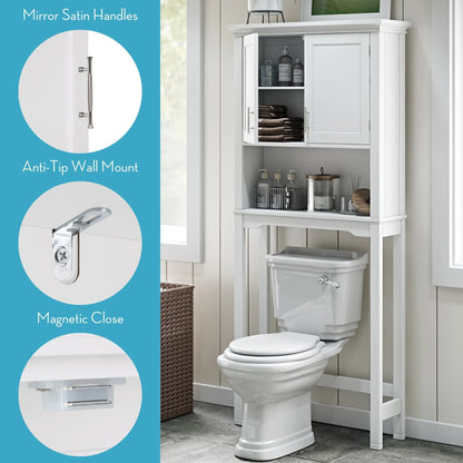 RiverRidge Somerset Over the Toilet Bathroom Spacesaver Medicine Cabinet Shelf - White