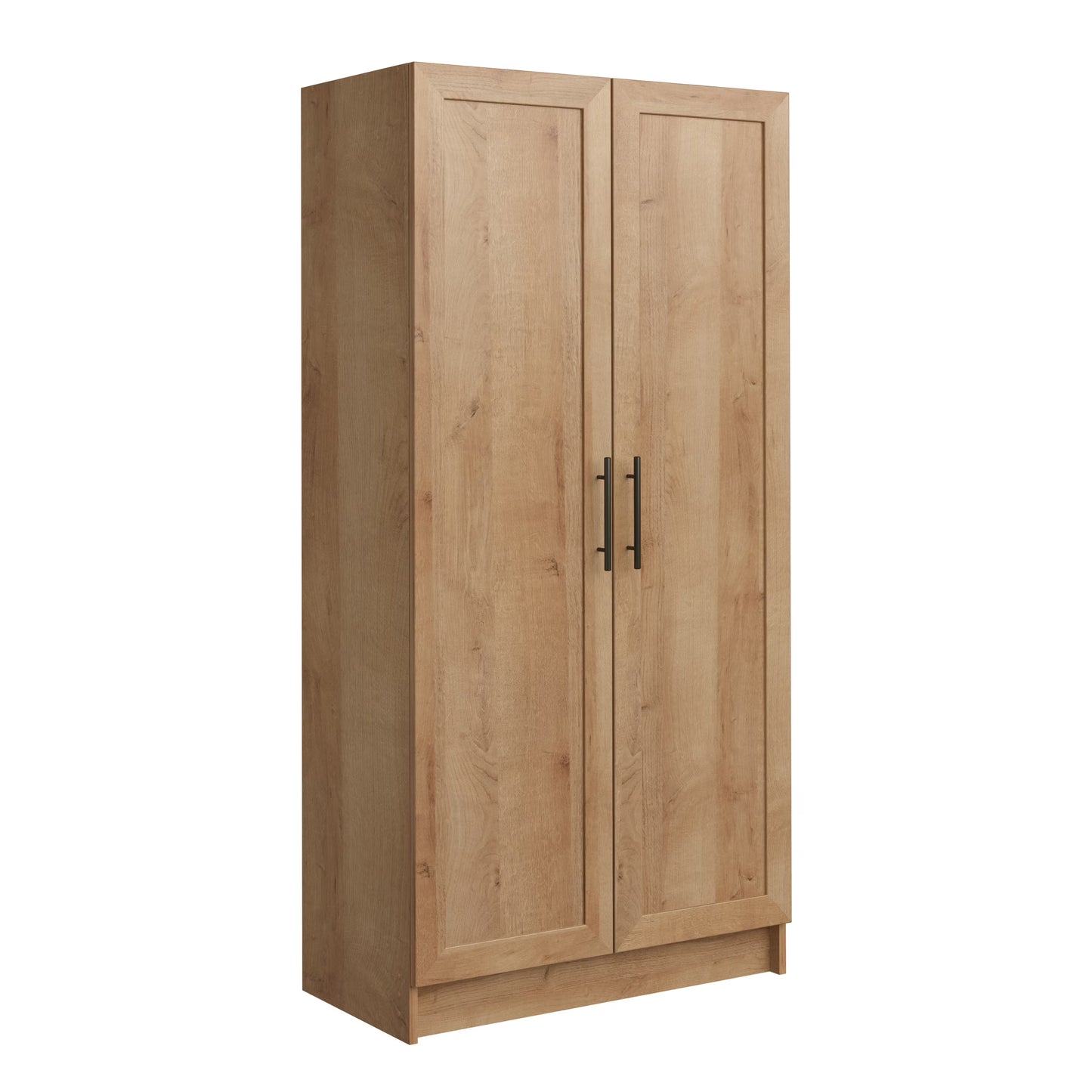 Prepac Elite Accent Cabinet with Panel Doors, Black Storage Cabinet, Bathroom Cabinet, Pantry Cabinet with 3 Shelves 16.75" D x 32" W x 65" H, BSCR-1001-1
