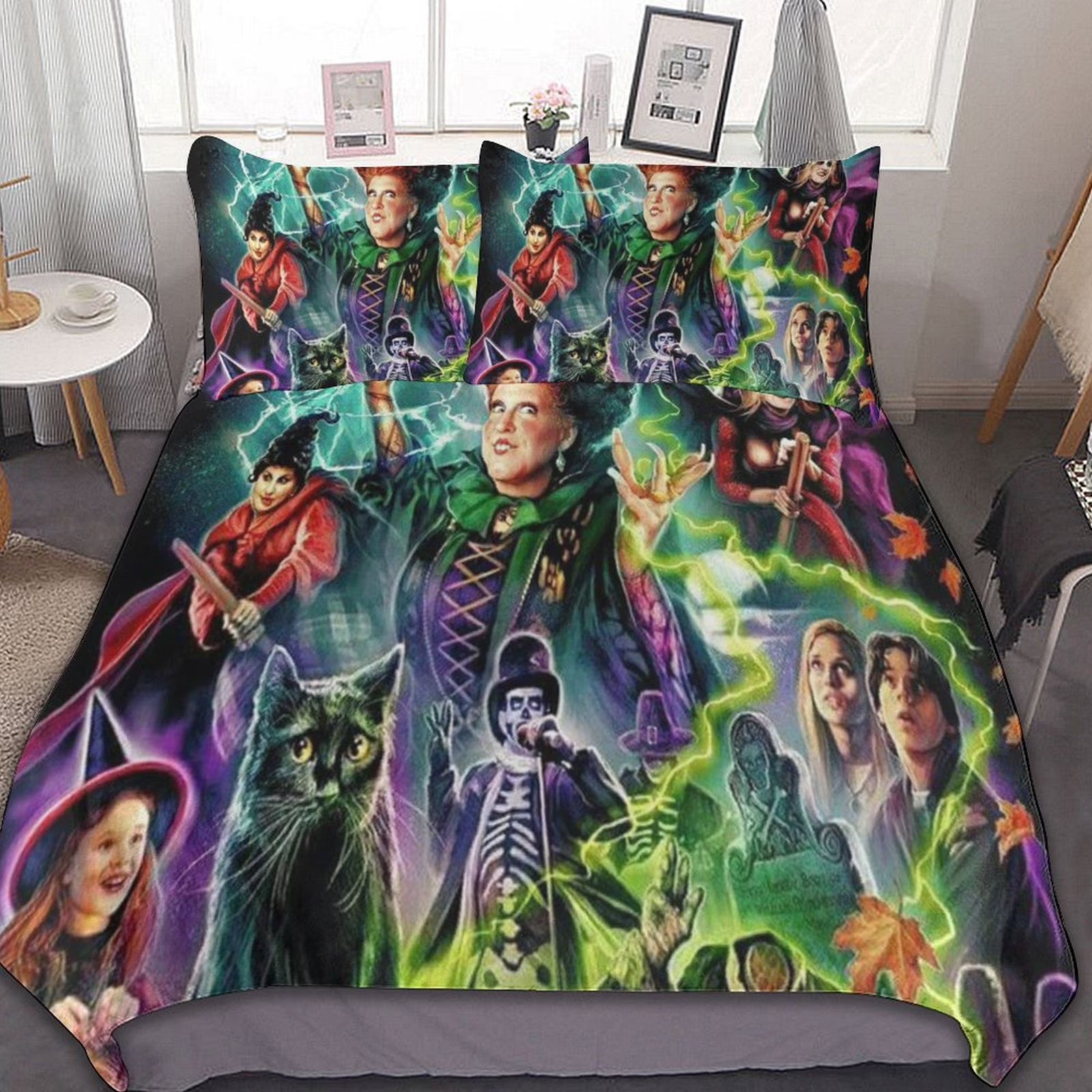Hocus Pocus 3 Pieces Quilt Cover Set Soft Bedding Set 1 Duvet Cover + 2 Pillow Shams Home Bed Cover 86"x70"