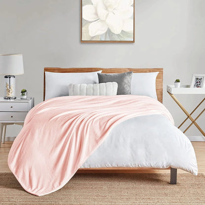 Walensee Ultra Soft Microplush Fleece Throw Blanket, 50" x 60", Pink, Machine Washable