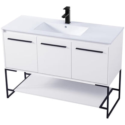 Elegant Kitchen and Bath 48 Inch Single Bathroom Vanity In White