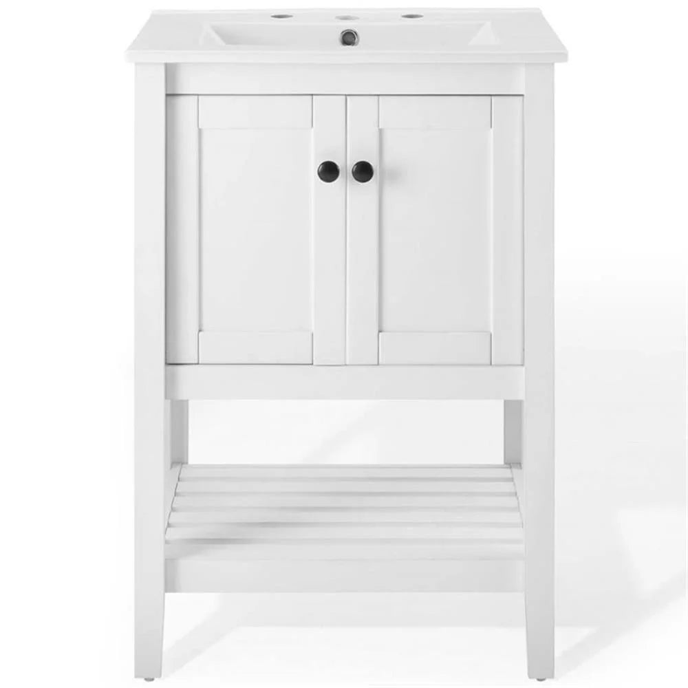 Modway Prestige 24" Modern Wooden Bathroom Vanity in White Finish