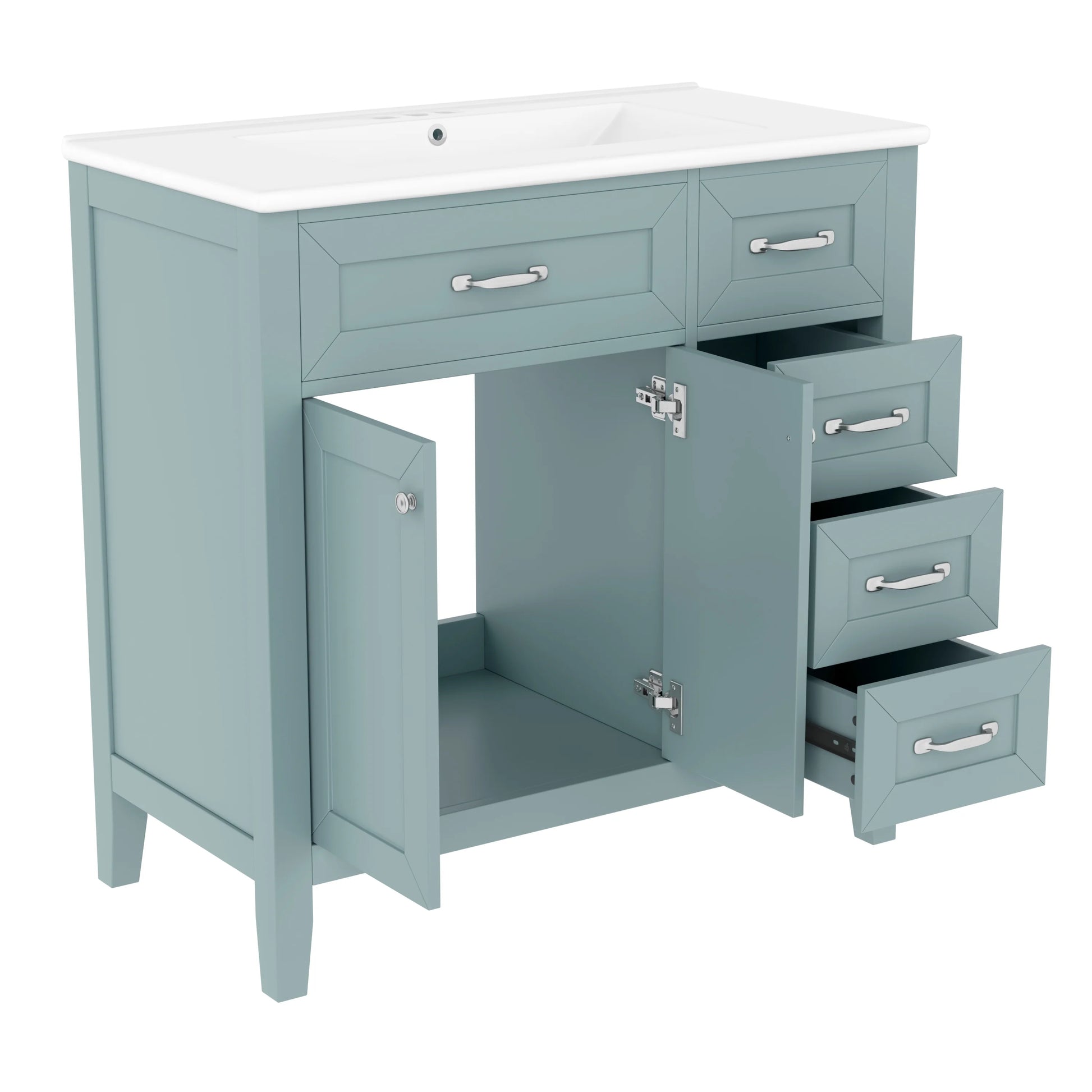 Euroco 36" Bathroom Vanity with Sink,Drawers, Solid Frame and MDF Board