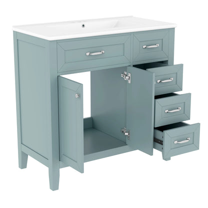 Euroco 36" Bathroom Vanity with Sink,Drawers, Solid Frame and MDF Board