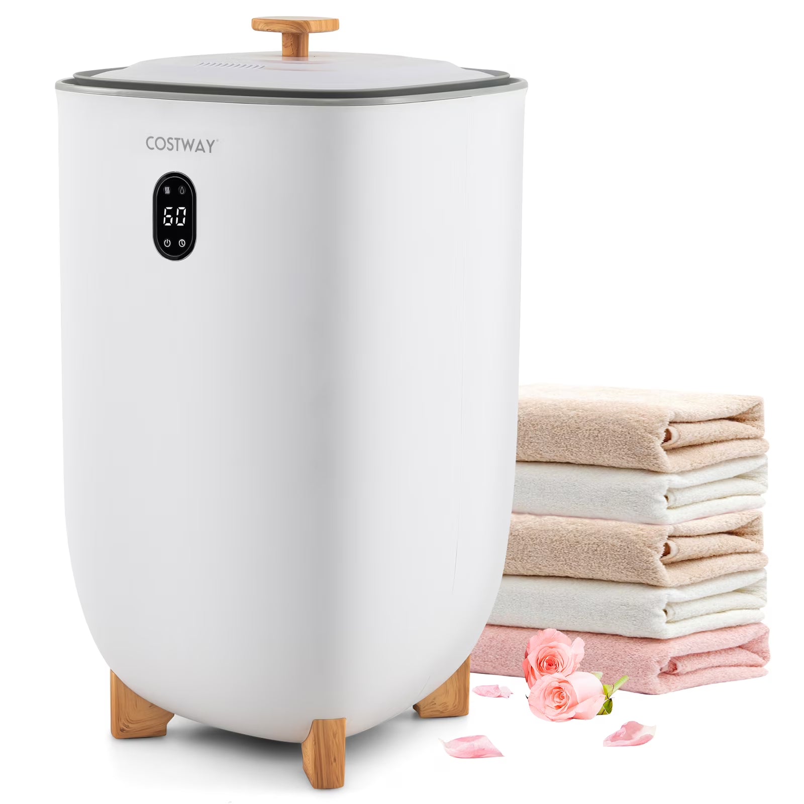 Cosytway 35L Large Towel Warmer Bucket Home Towel Warmer for Wet Tower White