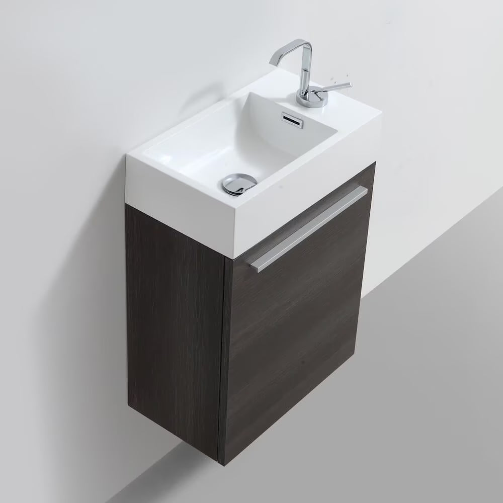 Blossom Colmar 18" Floating Bathroom Vanity w/Acrylic Sink | Navy Blue Finish | Wall Mount | Soft-Close