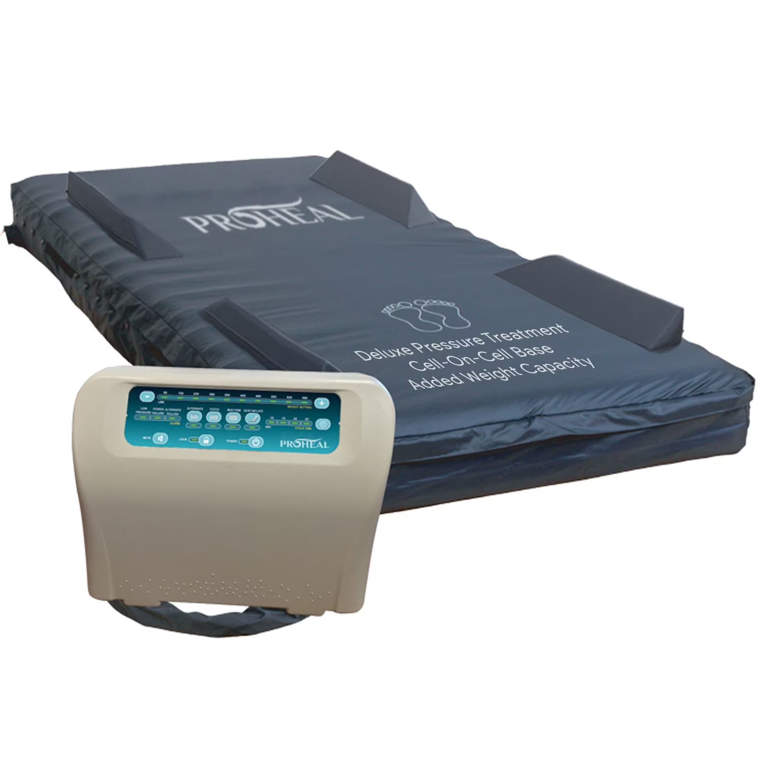 Proheal Bariatric Low Air Loss Alternating Pressure Air Mattress with Pump, Dual Compressor, & Raised Rails - Stages I-IV - 42" x 80" x 10/13"
